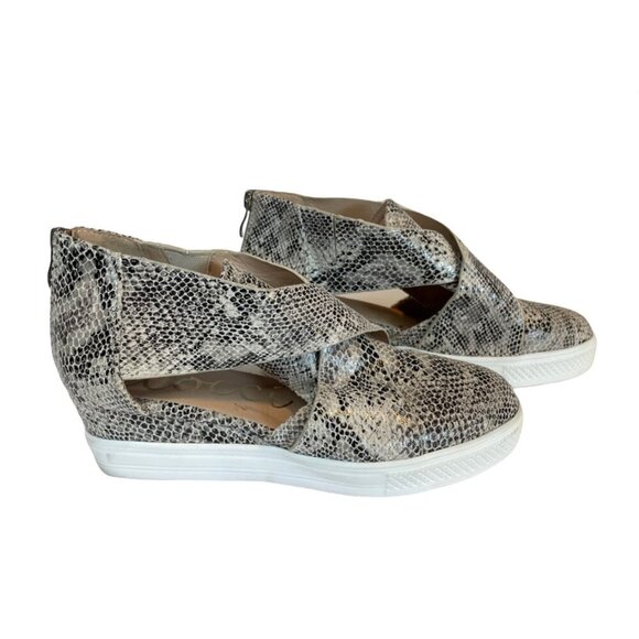 Ccocci Melody Faux Snakeskin Ankle Fasten Platform Sandals Sz 8.5 - Picture 1 of 6